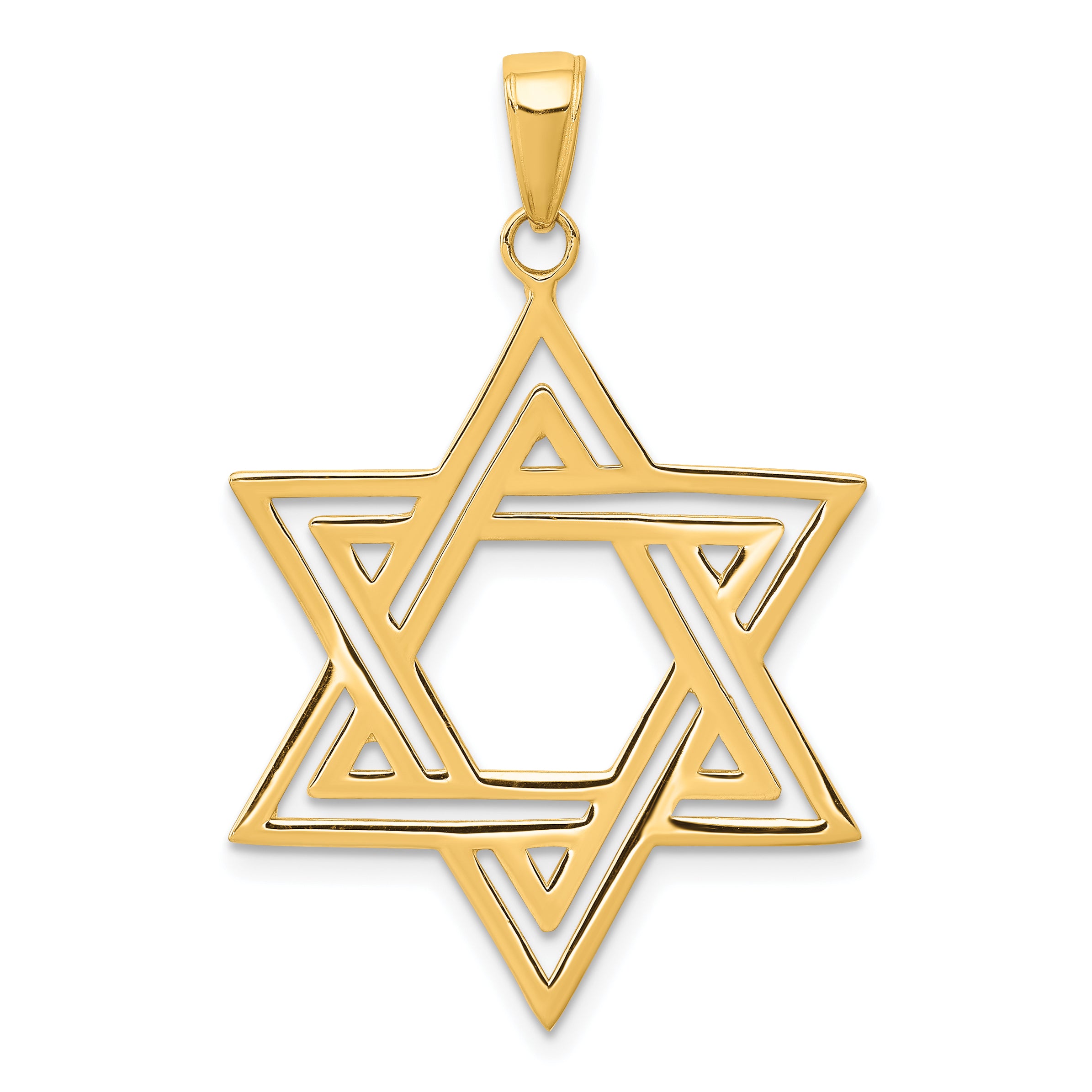 10k Solid Polished Star of David Charm