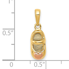 10k 3D Two-tone Baby Shoe Charm