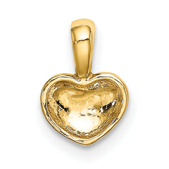 10K Polished 3D Puffed Heart Charm