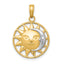 10K W/Rhodium Sun and Moon Pendant
