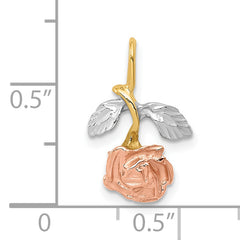 10k W/White & Rose Rhodium Rose Chain Slide