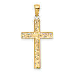 10K Rope Cross Pendant