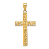 10K Rope Cross Pendant