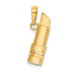 10K W/Rhodium Enameled Lipstick Charm
