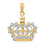Crown Pendant in 10K Two-Tone Gold, 27mm - Sophia Jewelers