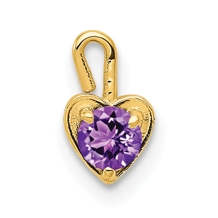 10ky February Synthetic Birthstone Heart Charm