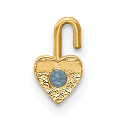 10ky March Synthetic Birthstone Heart Charm