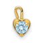 10ky March Synthetic Birthstone Heart Charm