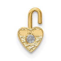 10ky April Synthetic Birthstone Heart Charm