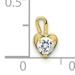 10ky April Synthetic Birthstone Heart Charm