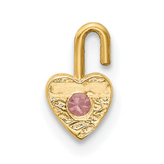 10ky October Synthetic Birthstone Heart Charm