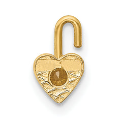 10ky November Synthetic Birthstone Heart Charm
