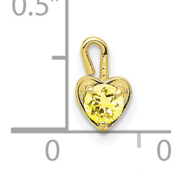 10ky November Synthetic Birthstone Heart Charm