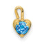 10ky December Synthetic Birthstone Heart Charm