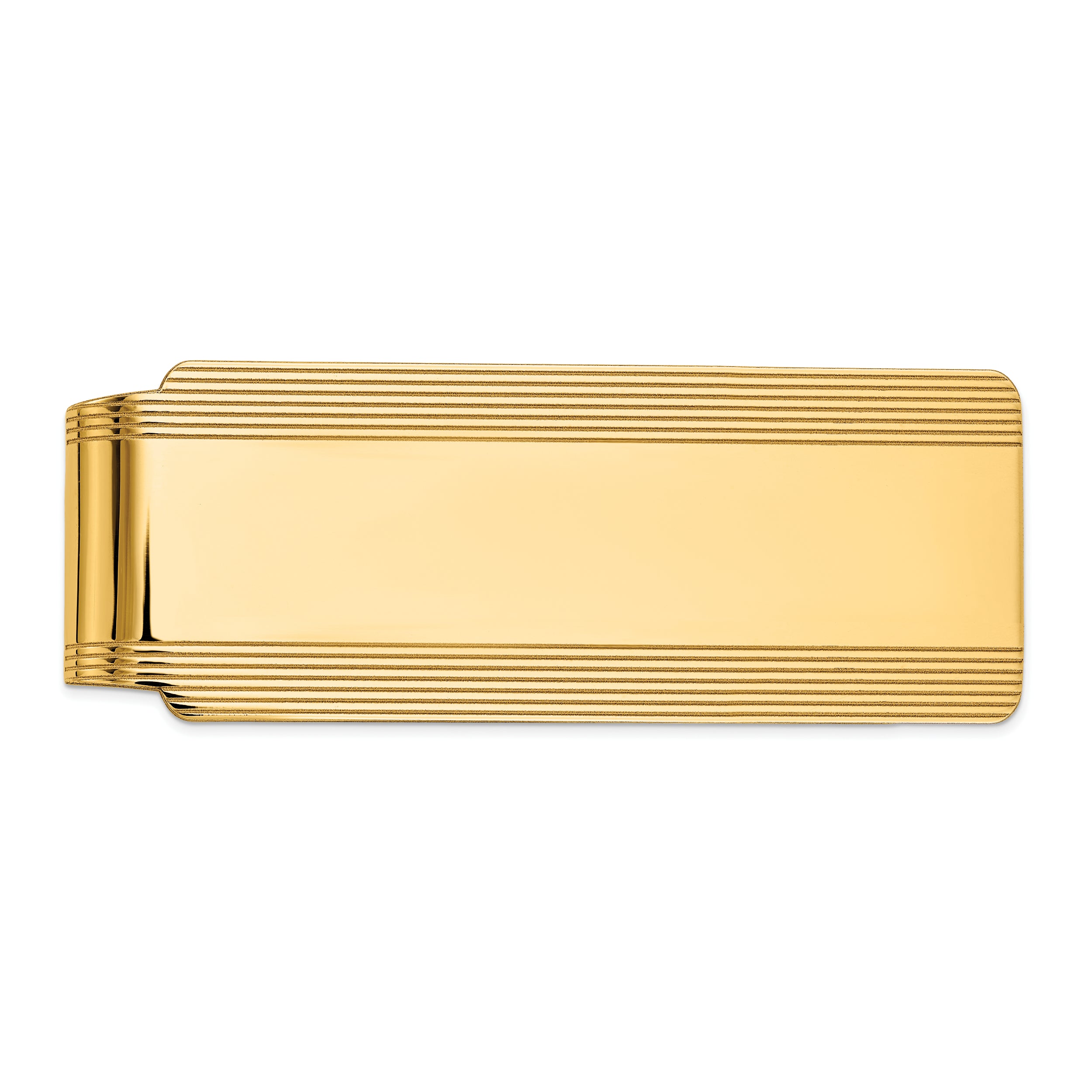 10k Men's Grooved Polsihed Money Clip