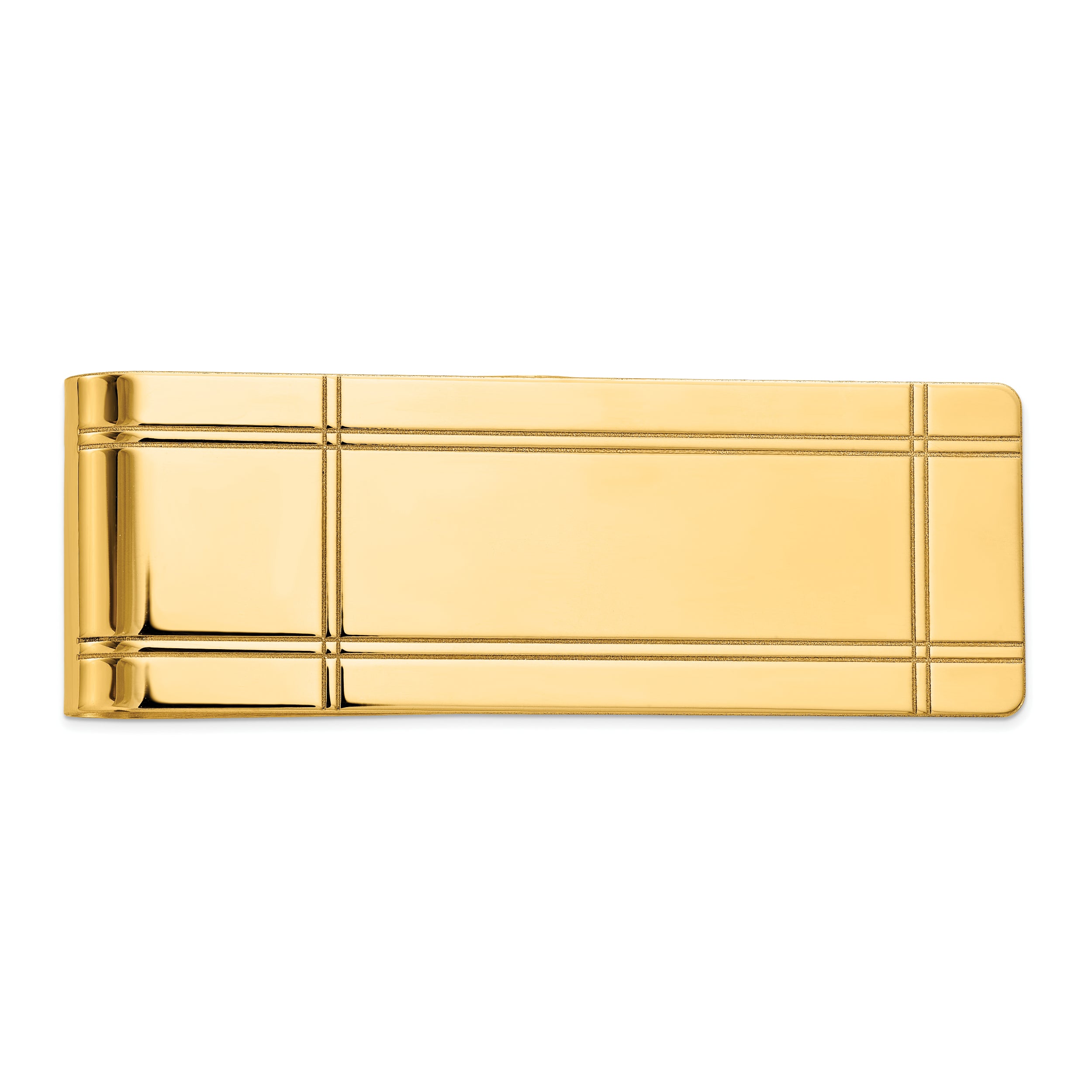 10k Men's Grooved Polished Money Clip