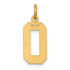 10ky Casted Medium Diamond-cut Number 0 Charm