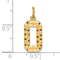 10ky Casted Medium Diamond-cut Number 0 Charm