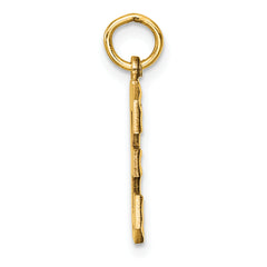 10ky Casted Medium Diamond-cut Number 3 Charm