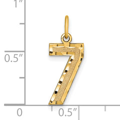 10ky Casted Medium Diamond-cut Number 7 Charm