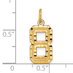 10ky Casted Medium Diamond-cut Number 8 Charm