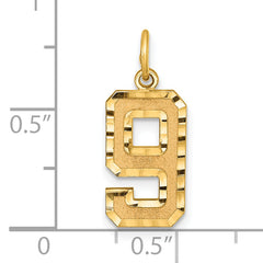 10ky Casted Medium Diamond-cut Number 9 Charm