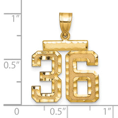 10ky Casted Medium Diamond-cut Number 36 Charm