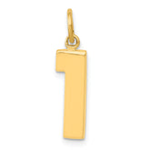 10k Medium Polished Number 1 Charm
