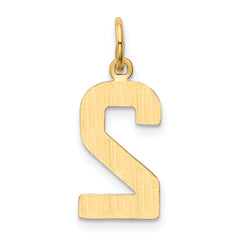 10k Medium Polished Number 2 Charm
