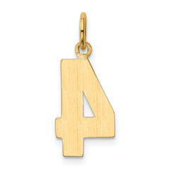 10k Medium Polished Number 4 Charm