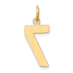 10k Medium Polished Number 7 Charm