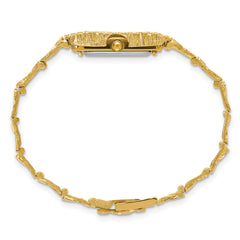 10k Champagne 15x31mm Dial Rectangular Face Nugget Watch