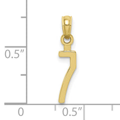 10K Number 7 Block Charm