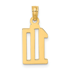 10K Number 10 Pendant