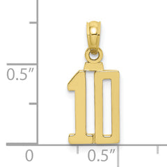 10K Number 10 Pendant