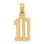 10K Number 10 Pendant