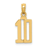 10K Number 10 Pendant