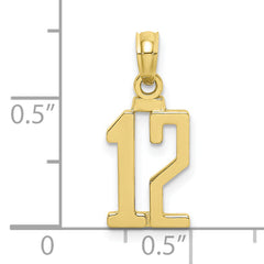 10K Number 12 Pendant