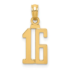 10K Number 16 Pendant