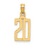 10K Number 20 Pendant
