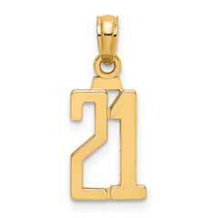 10K Number 21 Pendant