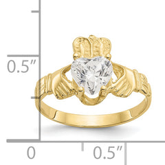 10k April Birthstone Claddagh Ring