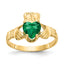 May Green Birthstone Claddagh Ring in 10K Yellow Gold, Size 5 - Sophia Jewelers