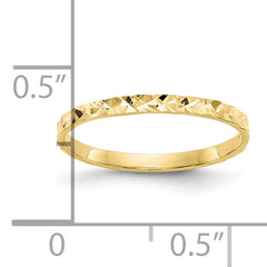 10K Diamond-cut Design Band Childs Ring