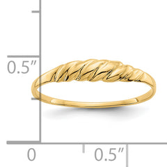 10K Ridged Dome Ring