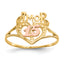 Amor Heart Ring in 10K Two-Tone Gold, Satin & Diamond-Cut, Size 7 - Sophia Jewelers