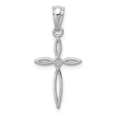 10k White Gold Passion Cross Charm