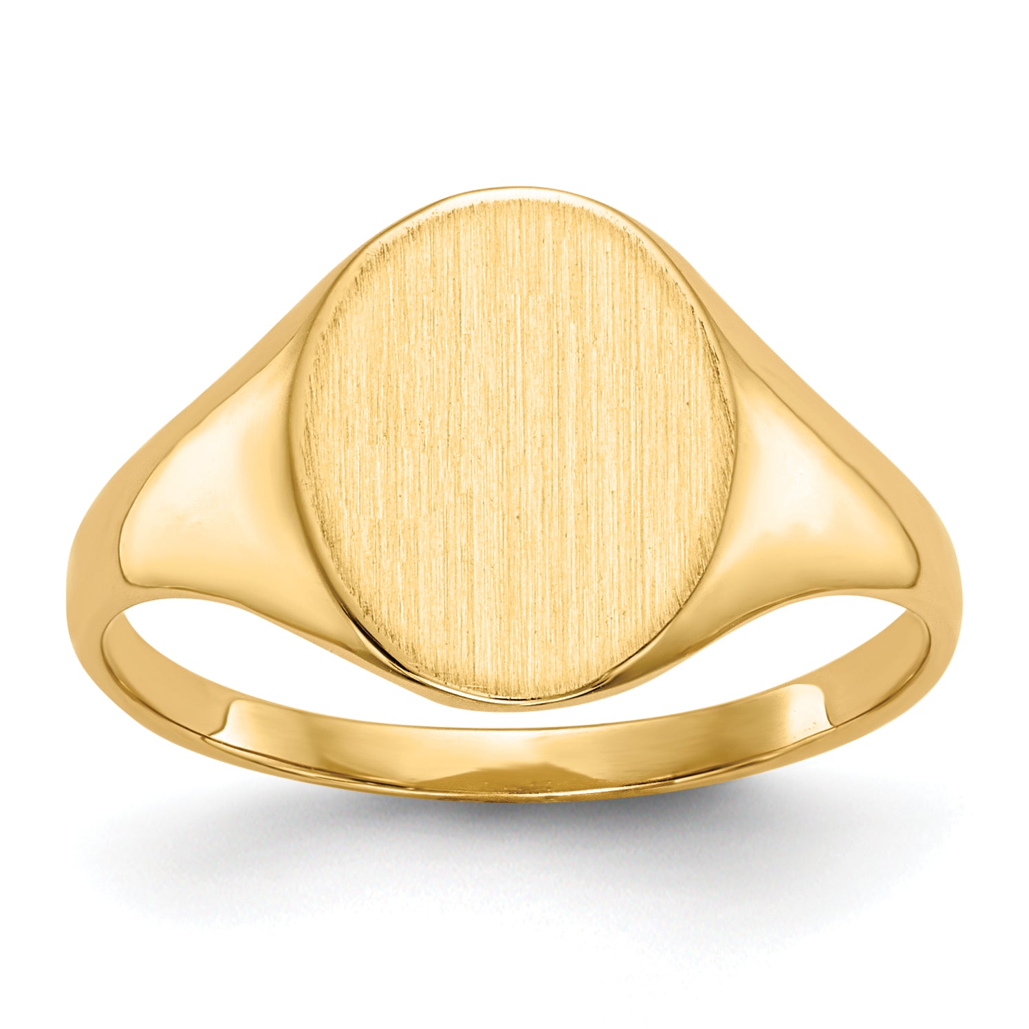 10k 10.0x8.0mm Closed Back Signet Ring