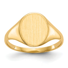 10k 10.0x8.0mm Closed Back Signet Ring