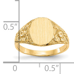 10k 10.0x8.0mm Closed Back Signet Ring